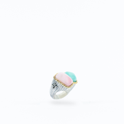 Anello con due pietre naturali
